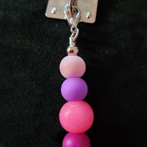Pink and Purple Beaded Tumbler Charm